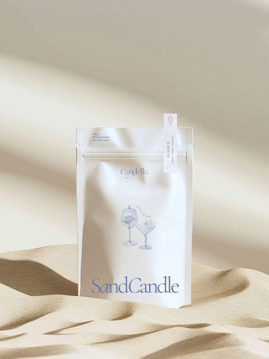 Faintly coral-infused - Pale roseate Pearled Candle